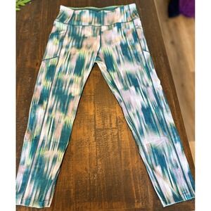 Calvin Klein Women's Performance Leggings Multicolor w Pockets Quick Dry Large L